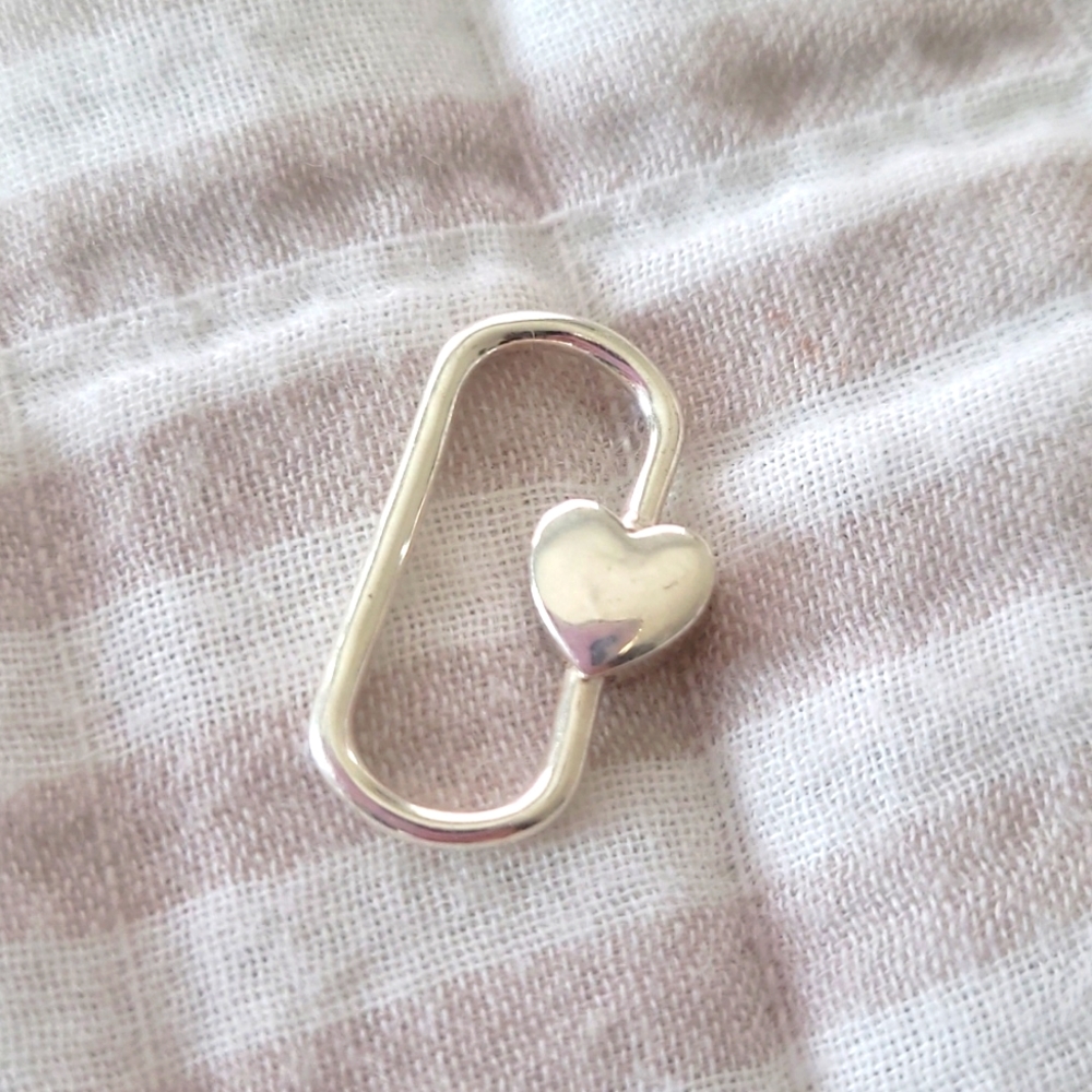 925 STERLING SILVER HEART CHARM HOLDER
